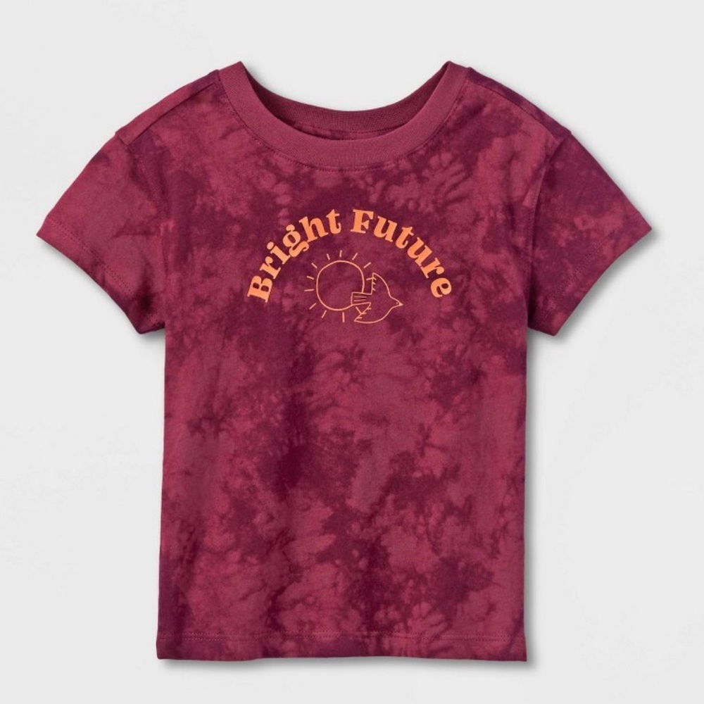 NWT* Toddler Tie-Dye Short Sleeve T-shirt Cat & Jack Burgundy 3T,4T,5T